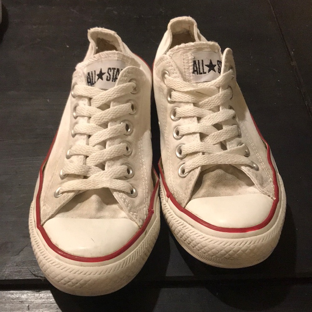 White Low Top Converse Size 6.5
